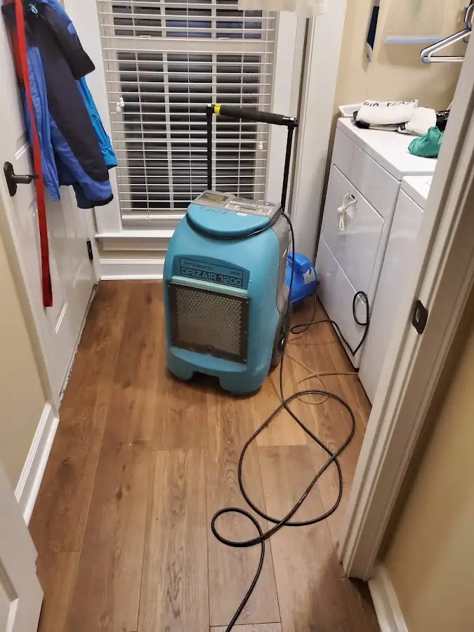 Commercial dehumidifier deployed for Flood Damage Cleanup in Justice